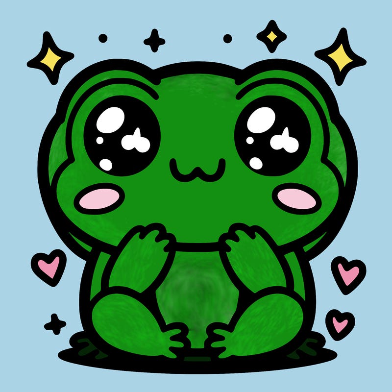 a cute kawaii cartoon frog