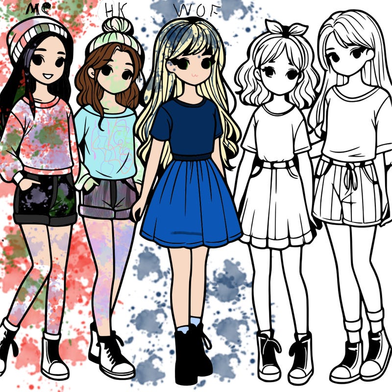 a group of five girls