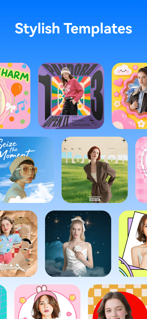 A collection of trendy and stylish photo templates for social media creators