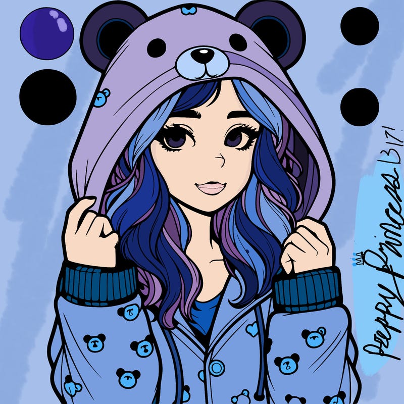 realistic girl in a animal pjs hoodie