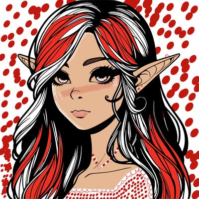 elf girl realistic dark fantasy