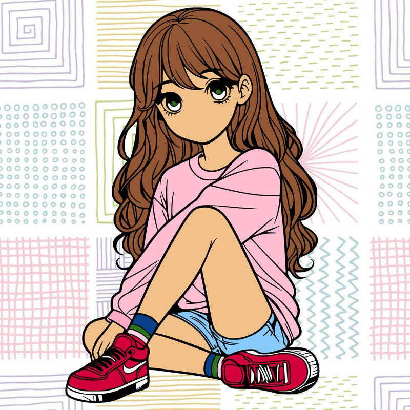 girl sitting realistic