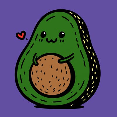 an avocado hugging an avocado