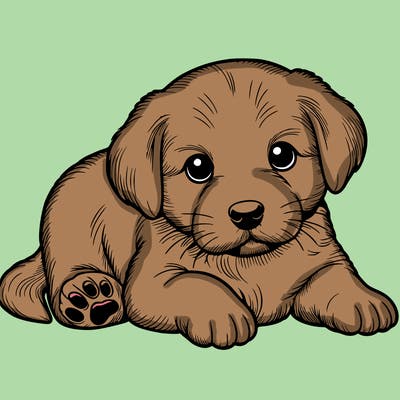 a cute realistic puppy