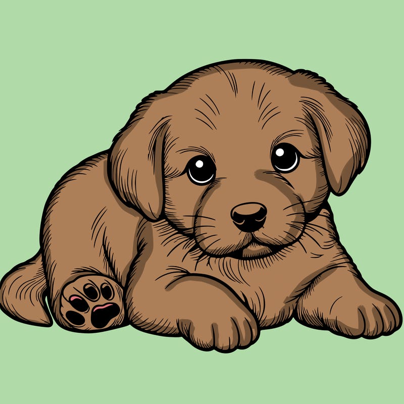 a cute realistic puppy