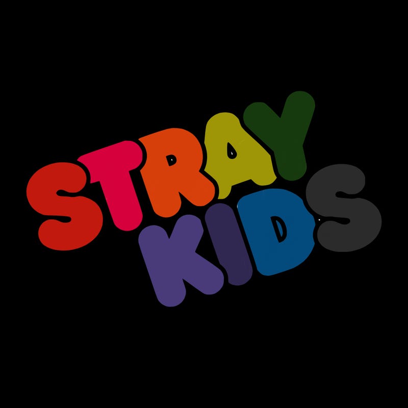 bubble letters saying stray kids