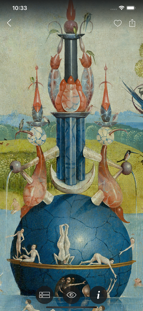 SC Museo del Prado Bosch - Ultra high resolution detail of Bosch's The Garden of Earthly Delights in the Museo del Prado app