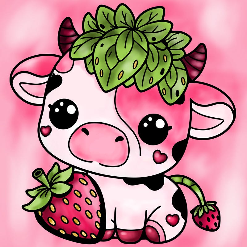 cute strawberry cow