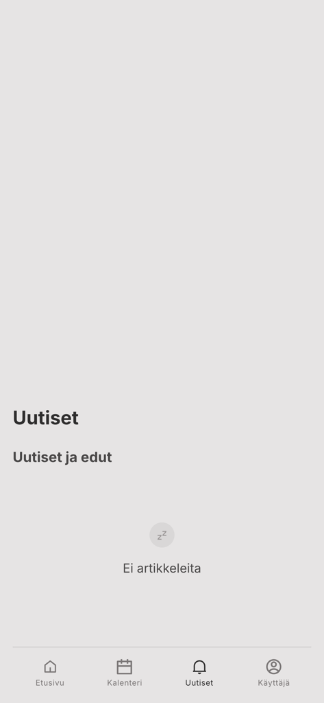 GRIP Skatepark - GRIP Skatepark mobile app news and benefits interface showing an empty state