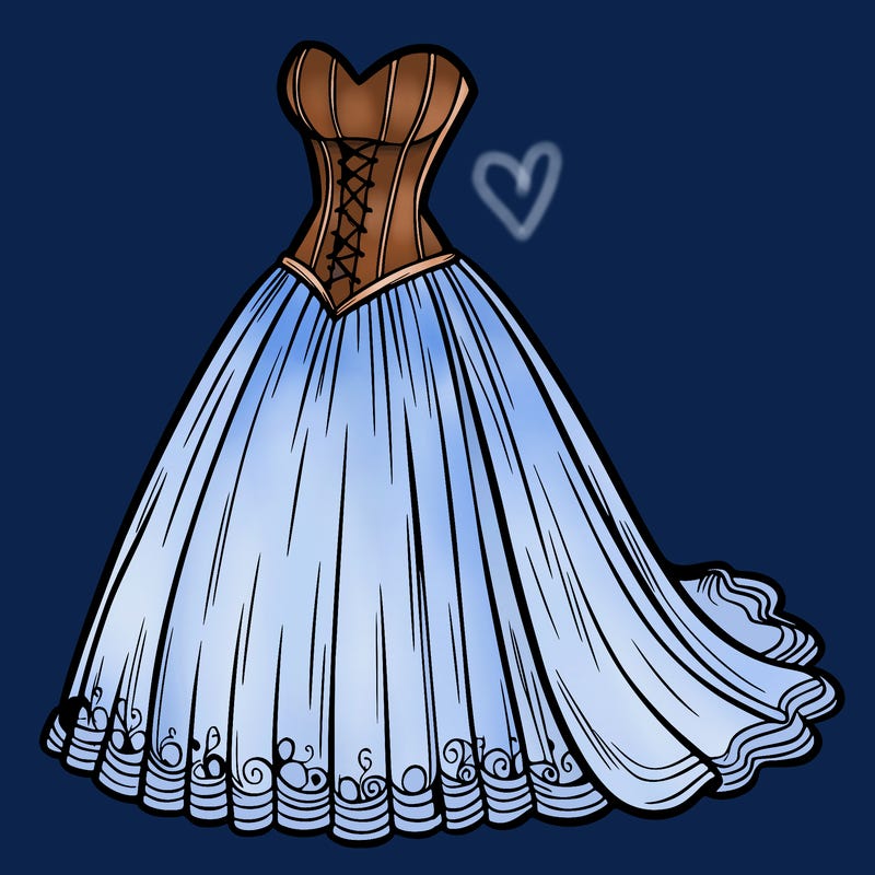 wedding dress-corset and a long and flowy skirt