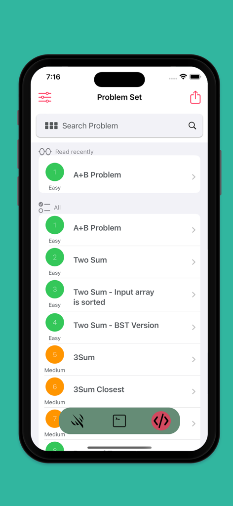Leaflet for Swift&Algorithm - Liste von Swift-Algorithmusproblemen und Schwierigkeitsgraden in der Leaflet-App