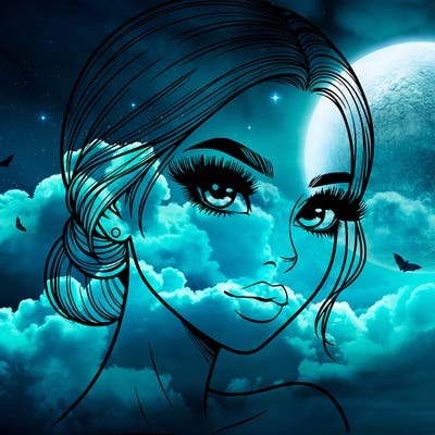 realistic girl with lashes