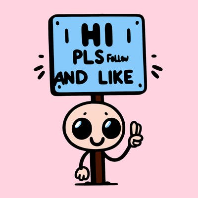sign that says hi pls follow and like