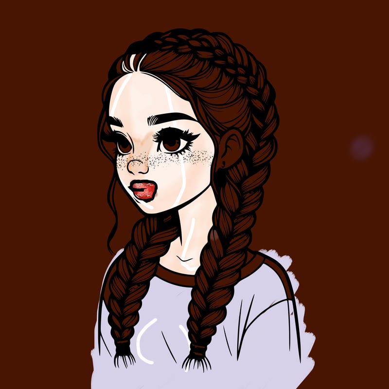realistic girl with braids