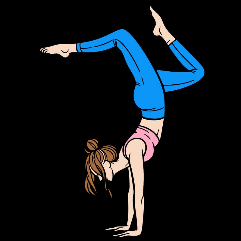 a woman doing a handstand