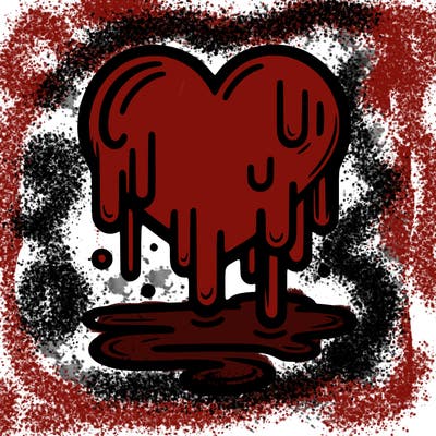 paint dripping from a heart