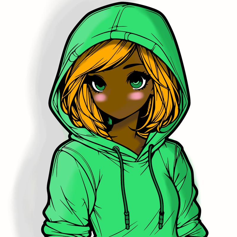 realistic girl with hoodie