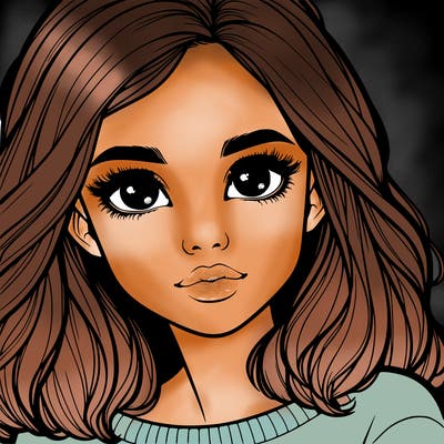 realistic girl whith cute eyes