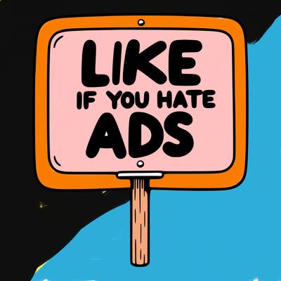 a sign that says like if you hate ads