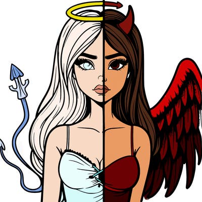 devil vs angel realistic girl