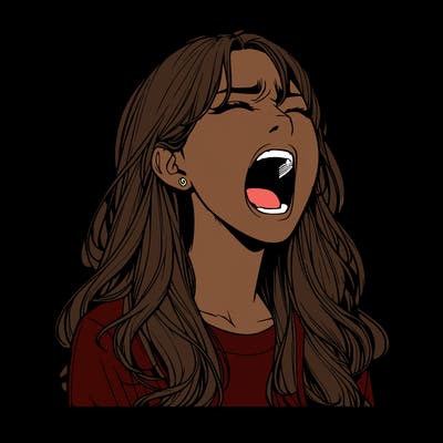 screaming realistic, girl