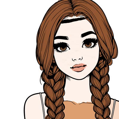 realistic girl with braids