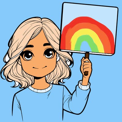 realistic girl holding up a sign