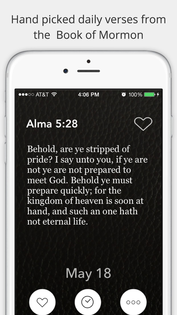 LDS Daily Scriptures - Inspirations from the book of mormon, spiritual bread - Daily scripture verse from the Book of Mormon displayed on the LDS Daily Scriptures mobile app