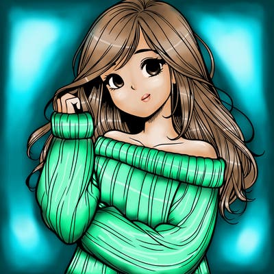 girl with sweater realistic