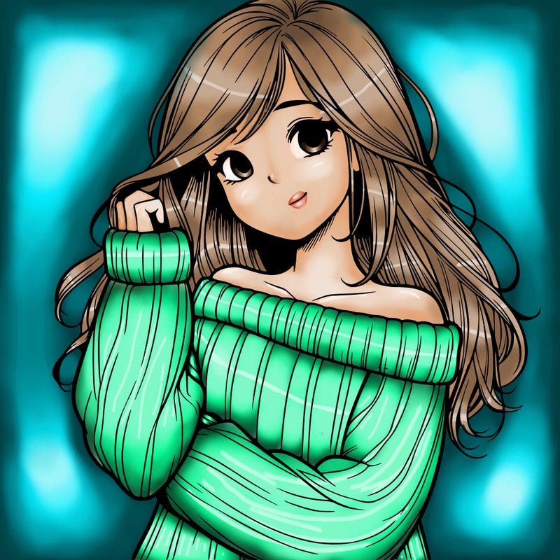 girl with sweater realistic