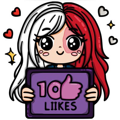 a girl holding a 100 likes sign