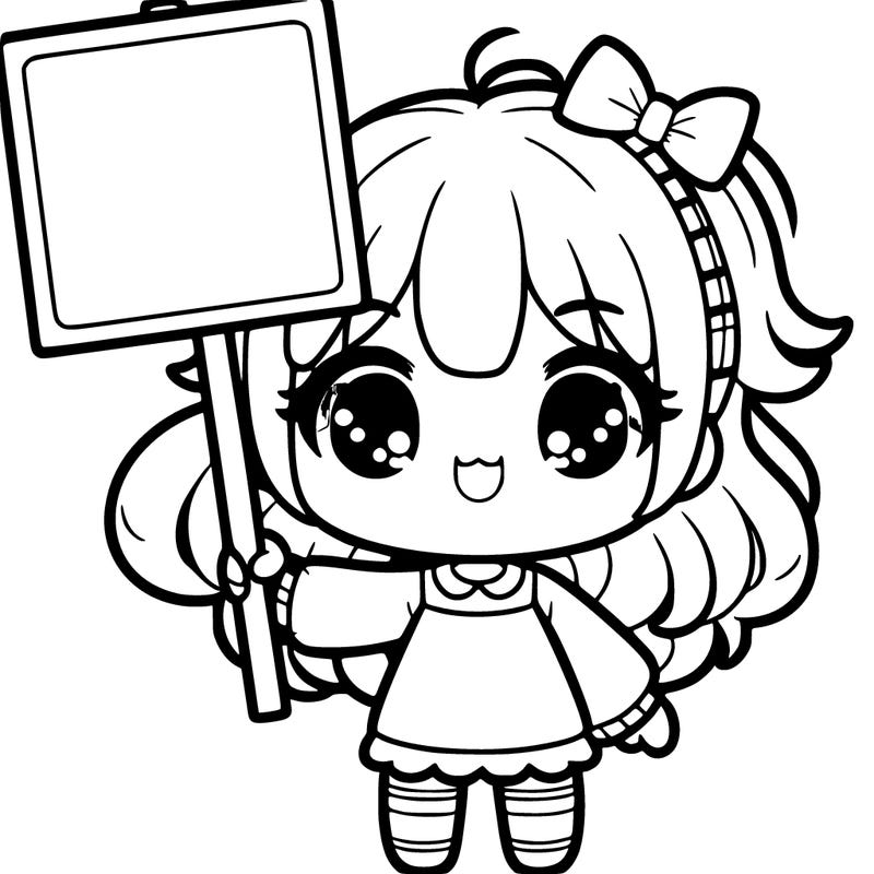 cute girl holding a sign