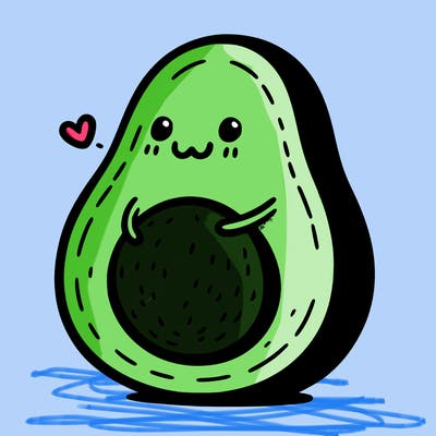 an avocado hugging an avocado