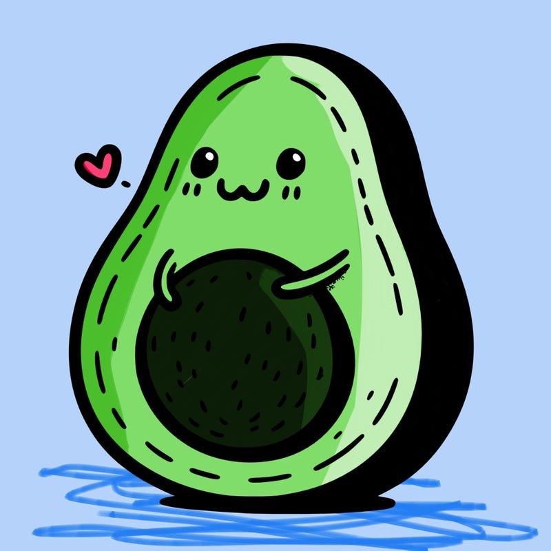 an avocado hugging an avocado