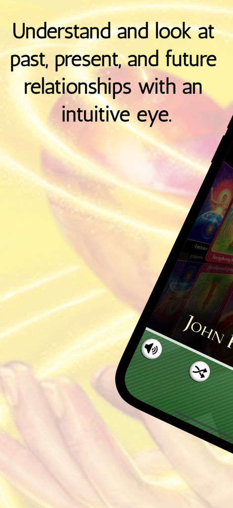 The Psychic Tarot for Heart - Promotional screen for the Psychic Tarot for Heart app focusing on relationship intuition.