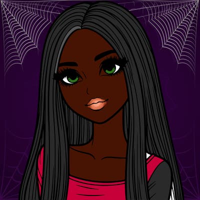 realistic girl with straight and long hair