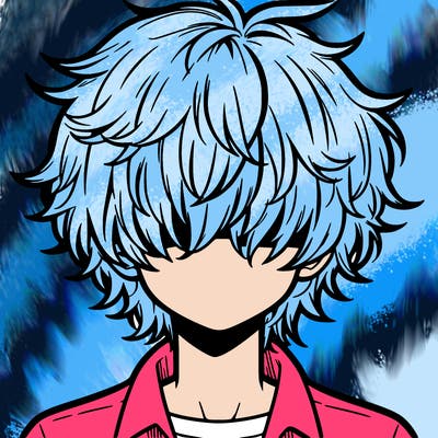 manga boy fluffy hair covering his eyes