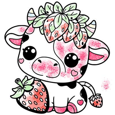 cute strawberry cow