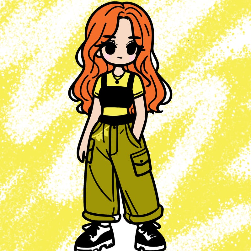 girl in crop top and baggy pants