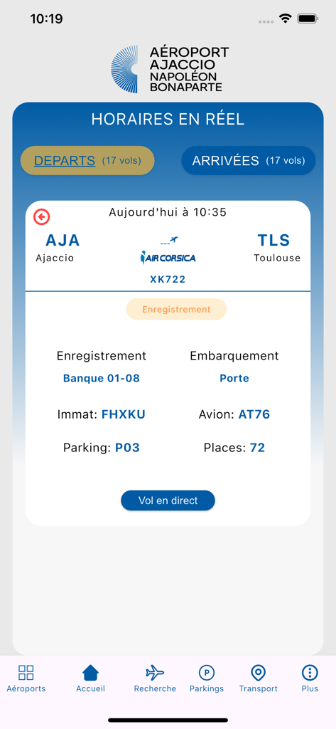 Aéroports de Corse - Real-time flight details and check-in information for Ajaccio Airport