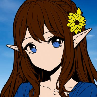 realistic anime girl with elf ears