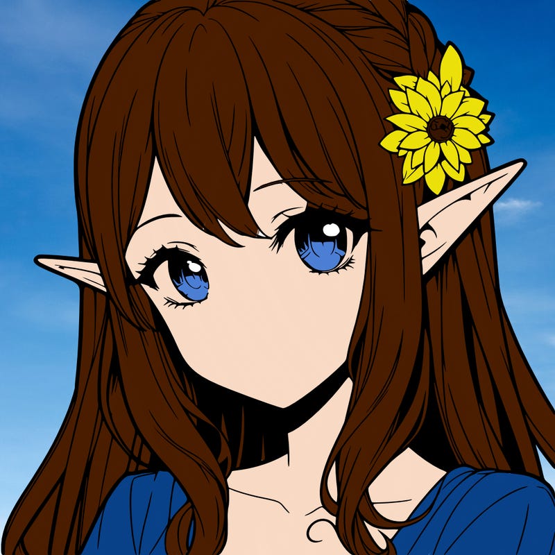 realistic anime girl with elf ears