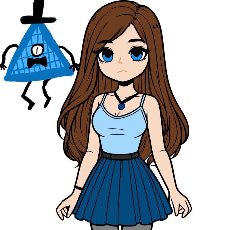 a realistic girl with long hair a tank top a skirt