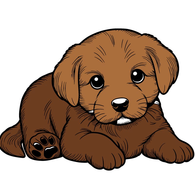 a cute realistic puppy