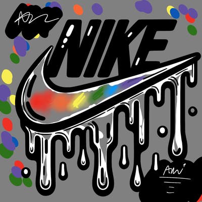 dripping nike logo