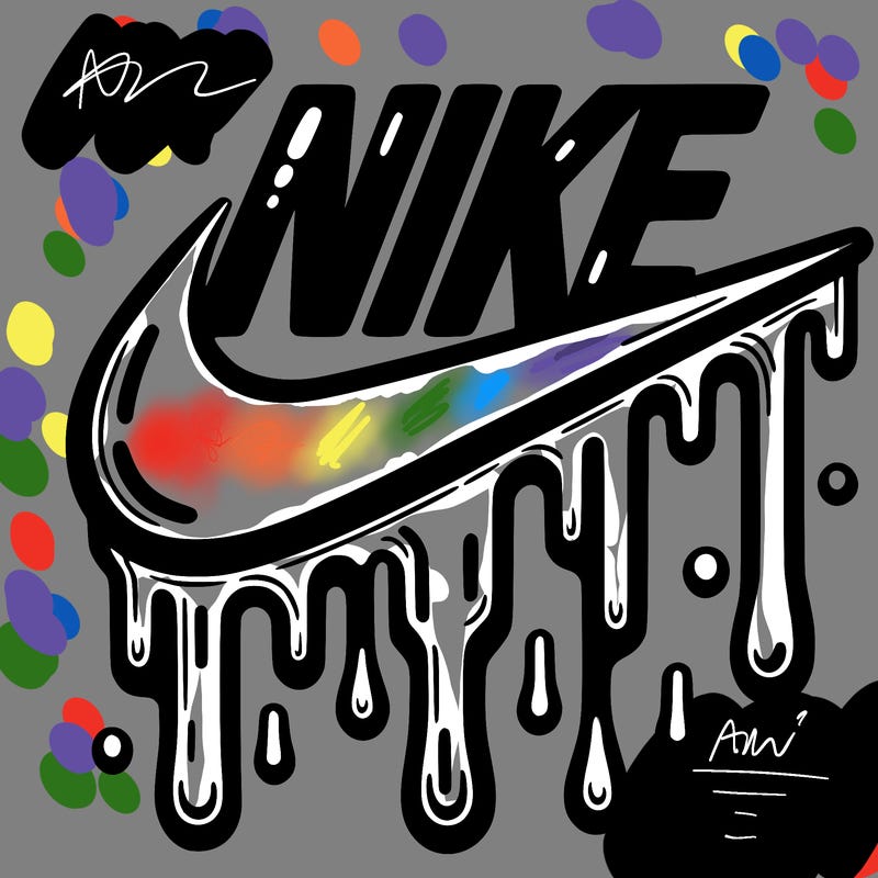 dripping nike logo