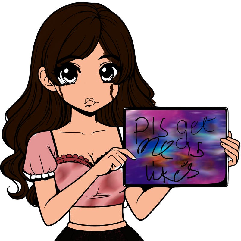 realistic pretty girl holding blank sign
