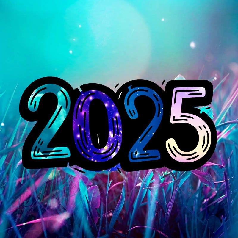 one line scrawled numbers sketch design “2025”