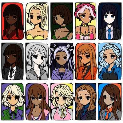 girls that look diffrent anime