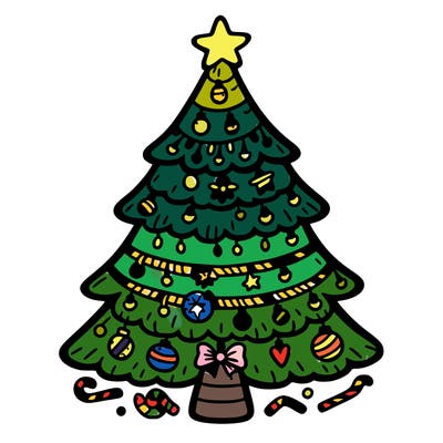 christmas tree with lots of details